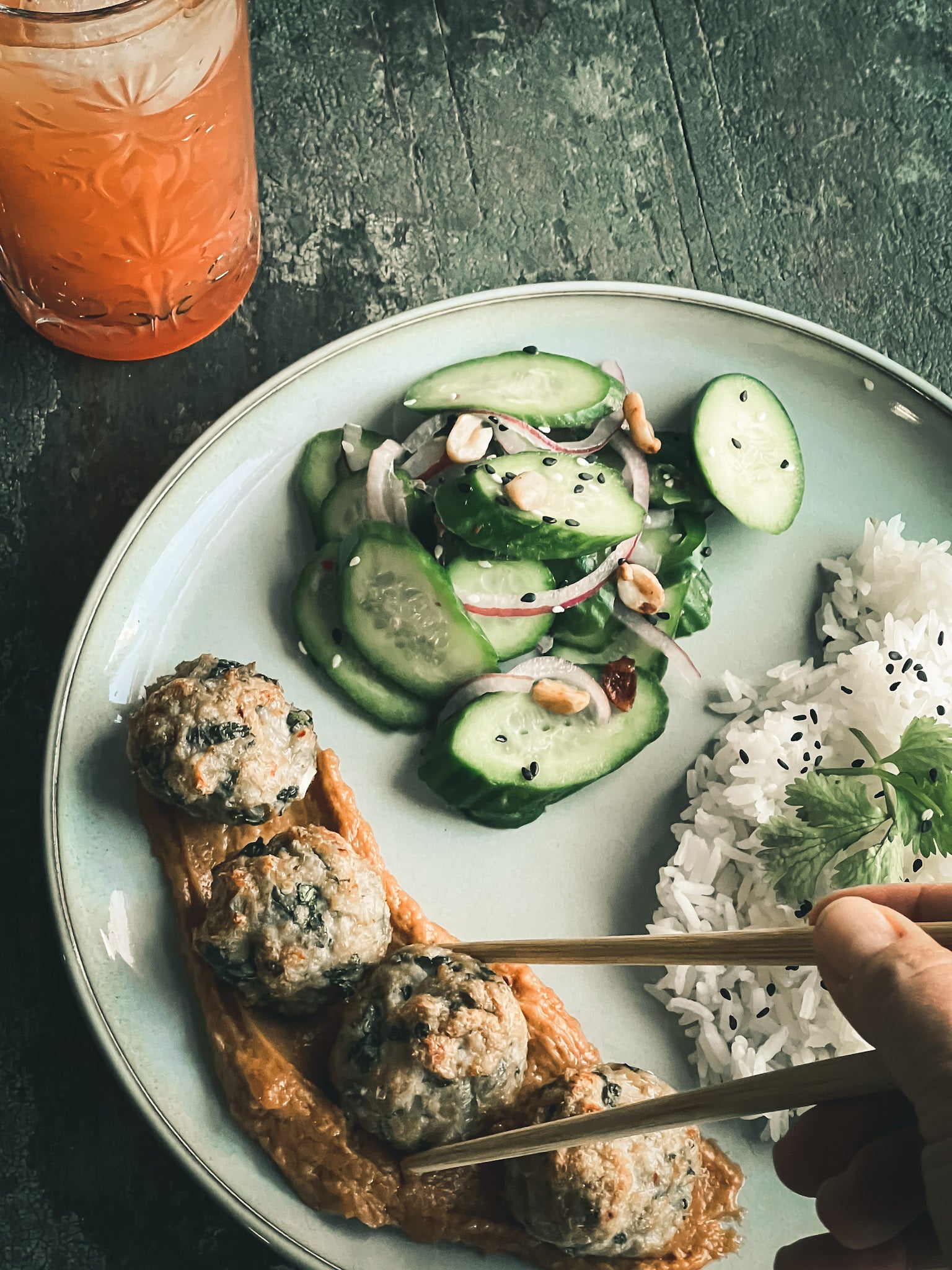 Thai Chicken Meatballs With Peanut Sauce – Hither Lane