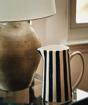 Hand-Painted Striped Pitcher