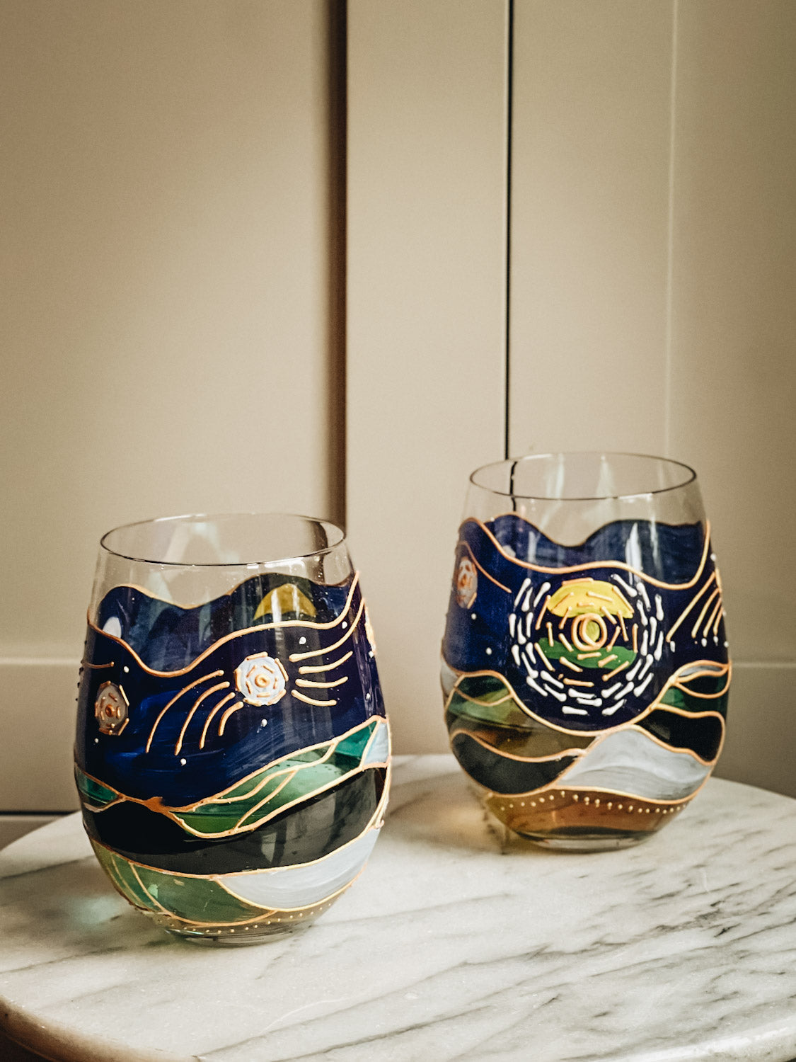 Van Gogh Stemless Wine Glass Set of 2