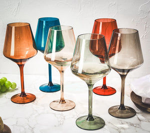 Multi-Color Outdoor Wine Glasses Set of 6